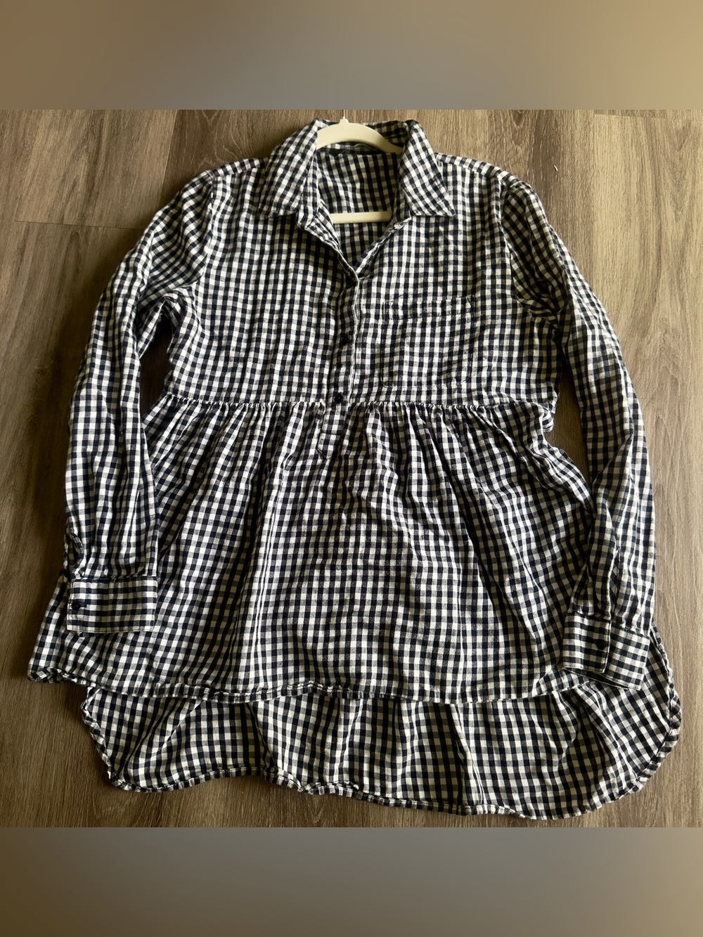 Zara Black & White Gingham Button-Front Top/Dress